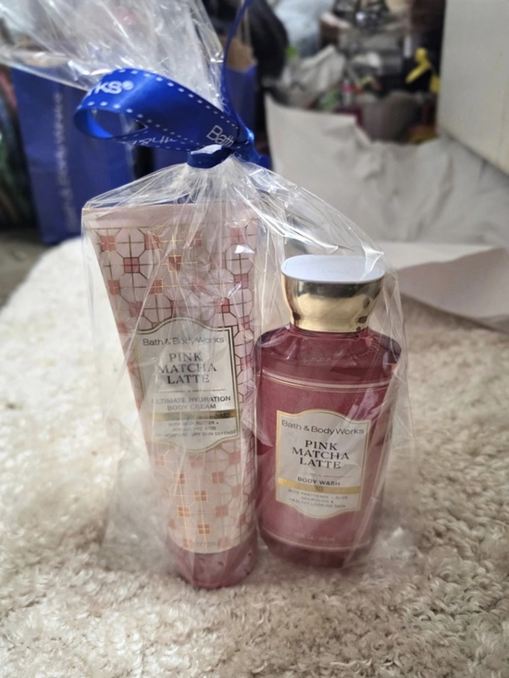 Bath & Body Works Pink Matcha Latte Body Wash and Ultimate Hydration Body Cream